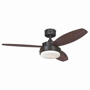 Westinghouse Alloy 42 in. Oil Rubbed Bronze Finish Reversible Blades (Walnut/Family Oak) Opal Frosted Glass