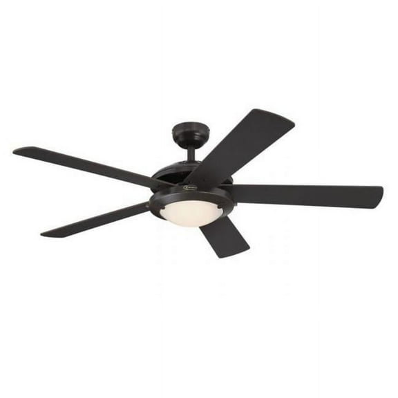 Westinghouse Lighting  Comet 52-Inch Indoor 5-Blade Espresso Ceiling Fan, Dimmable LED Light Fixture with Frosted Glass