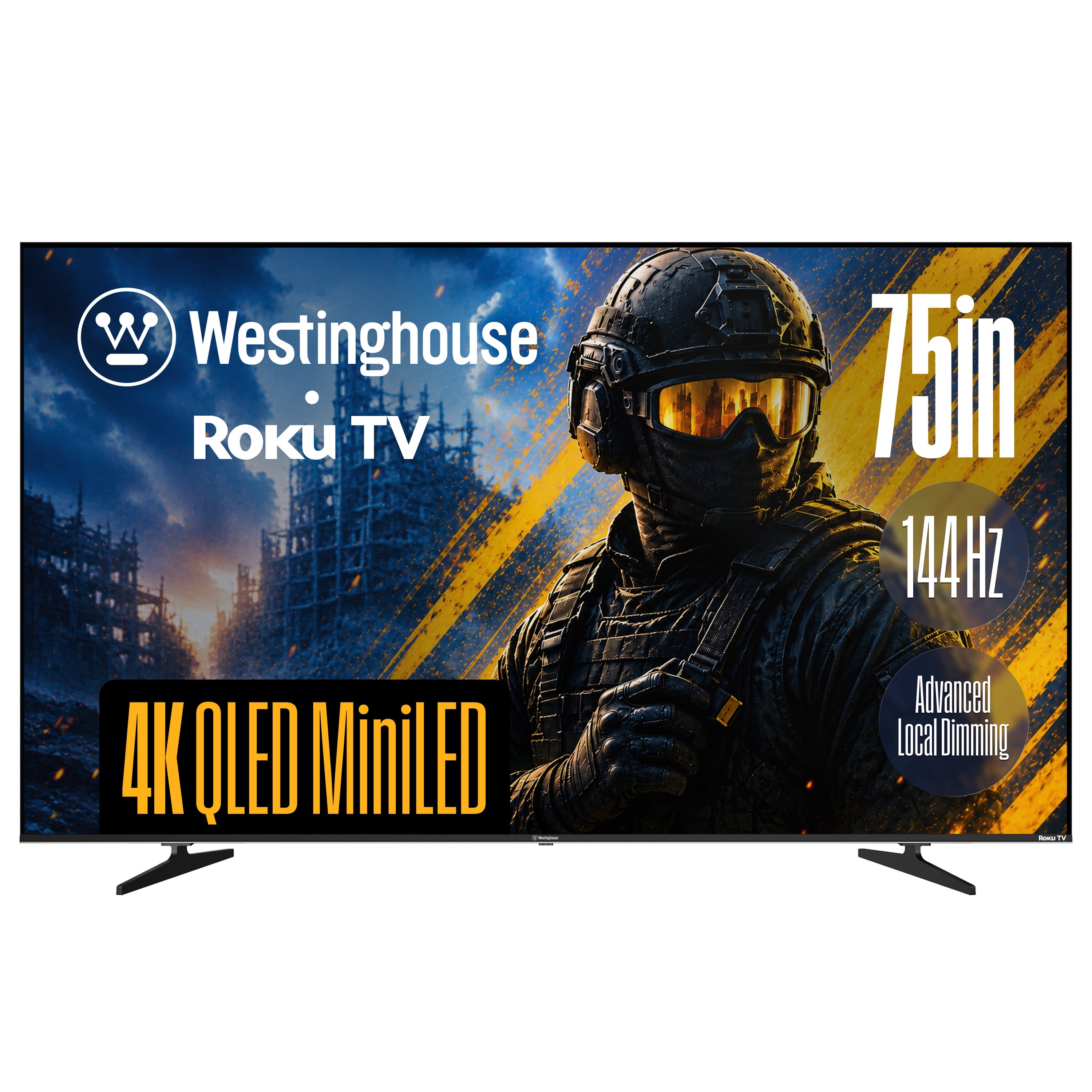 Westinghouse 75 Inch Mini LED 4K UHD Roku Smart TV Max, Native 144Hz Refresh Rate, VRR & ALLM Gaming, QLED Quantum Color, Dolby Vision HDR, Local Dimming, MEMC 