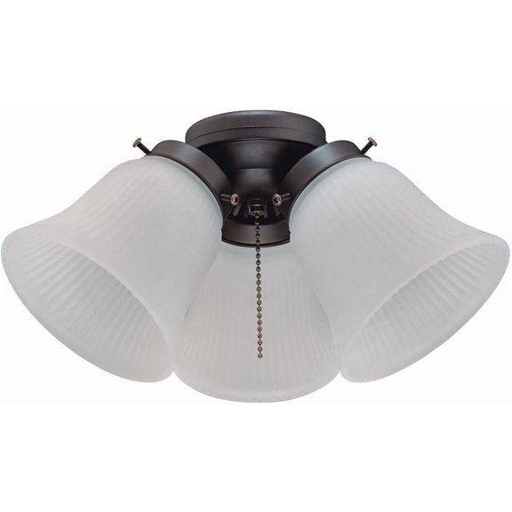Westinghouse 7785000 Three-Light Led Cluster Ceiling Fan Light Kit, Oil Rubbed Bronze Finish with Frosted Ribbed Glass , White