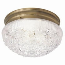 Westinghouse 9.5” 2-Light Flush Mount Light with Clear Faceted Glass Shade