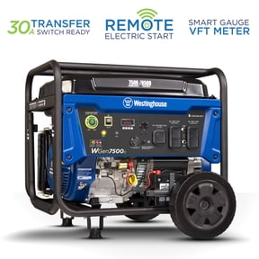Westinghouse 9500 Peak Watt Home Backup Portable Gas Powered Generator, Transfer Switch Ready, CO Sensor