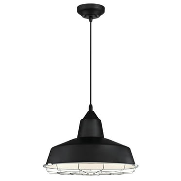 Westinghouse Academy LED Pendant Black Finish Chrome Cage