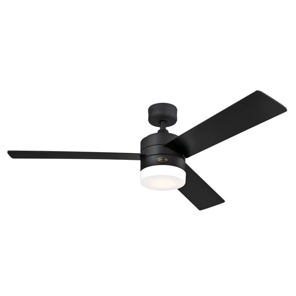 Westinghouse Lighting Alta Vista Smart Wi-Fi Ceiling Fan with LED Light, Remote Control 52 Inch Matte Black Finish, Opal Frosted Glass, Compatible with Amazon Alexa & Echo Device