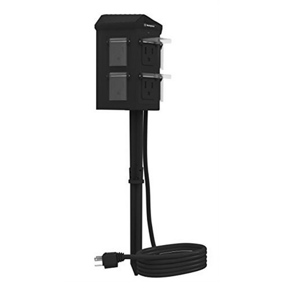 Westinghouse Bluetooth Remote Power Station  6 Grounded Outlets, Hybrid App & Remote Control, Built-in Photocell, 10 ft Cord, 12" Ground Stake