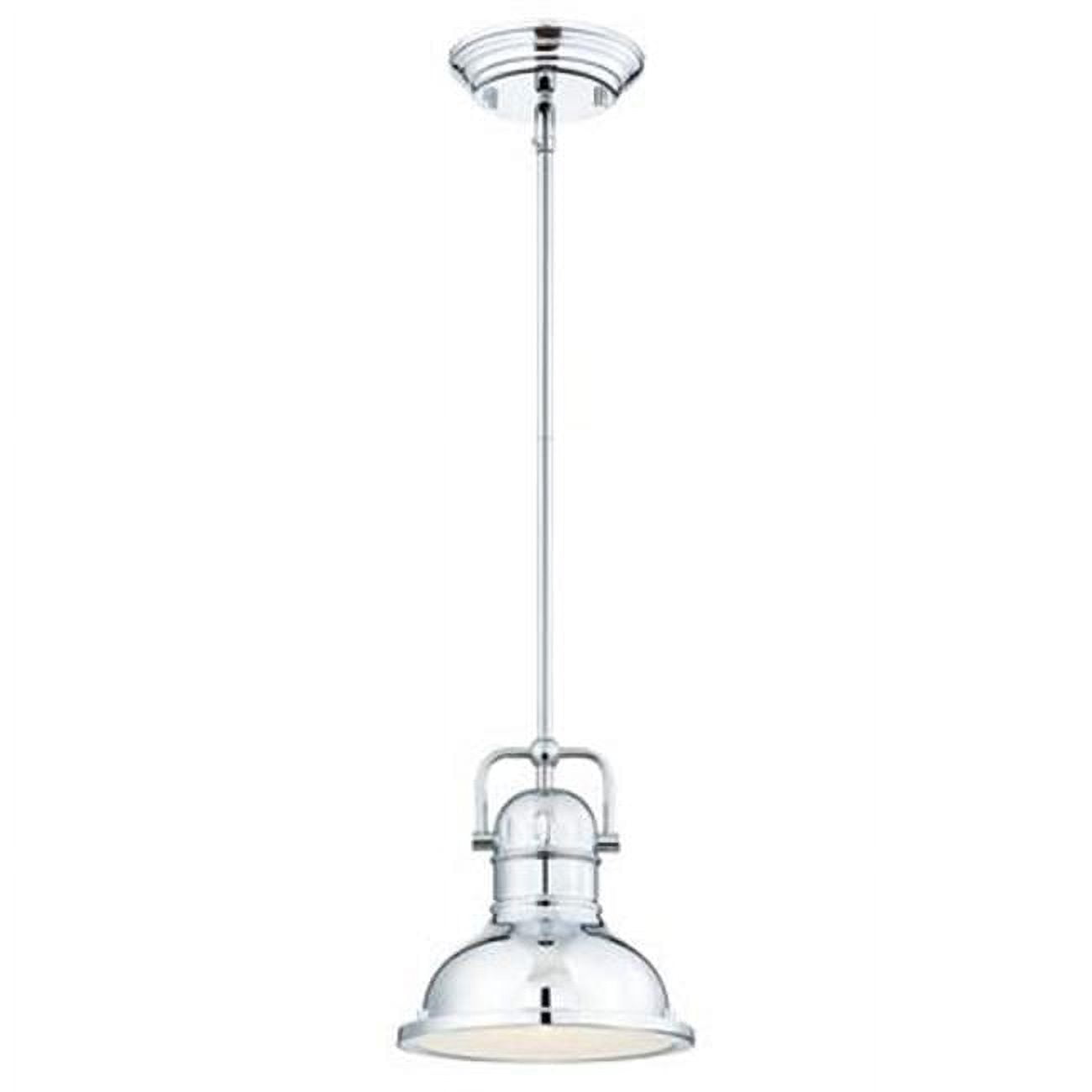 Boswell Chrome Mini Pendant Light with Frosted Prismatic Lens