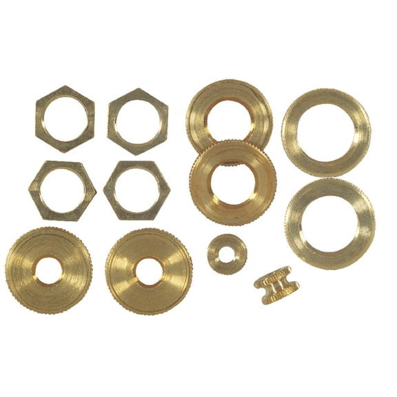 * WEST 12 ASSTD LOCKNUTS BRASS (6)