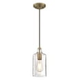 thumbnail image 1 of Westinghouse Carmen Mini Pendant Antique Brass Finish Clear Textured Glass, 1 of 5