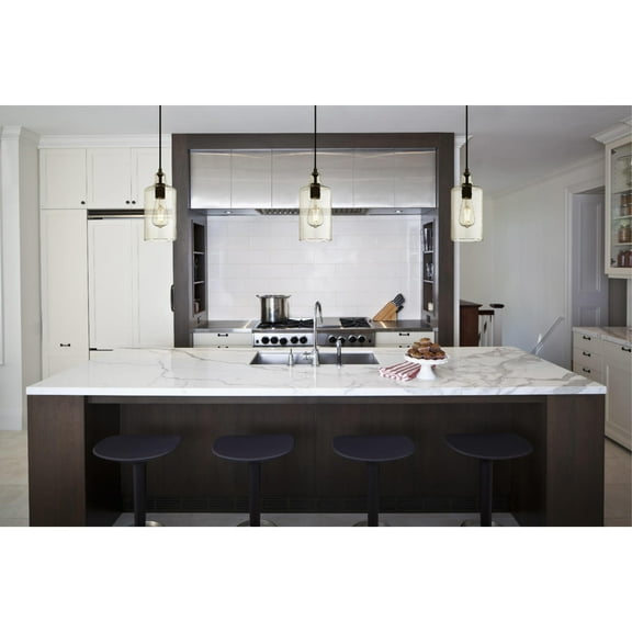 Westinghouse Carmen Mini Pendant Oil Rubbed Bronze Finish Clear Textured Glass