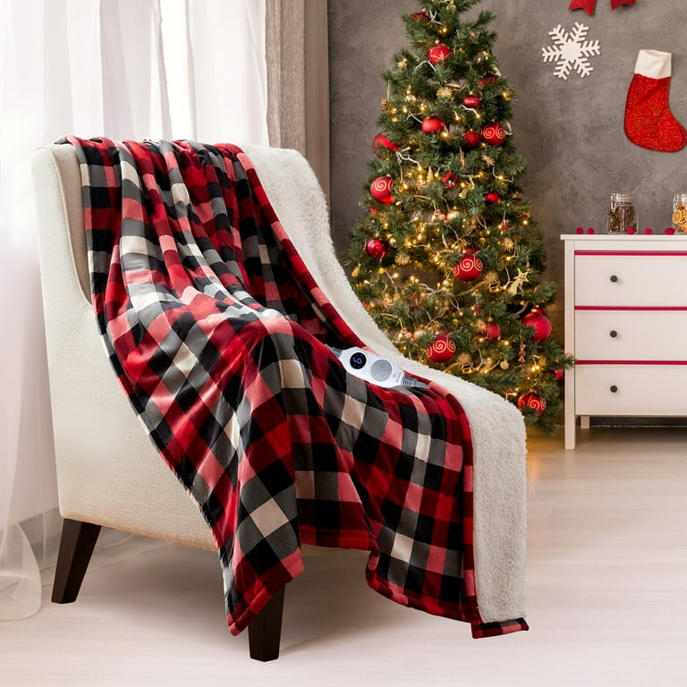 Westinghouse Christmas Heated Blanket Electric Throw Blanket Full Size 80