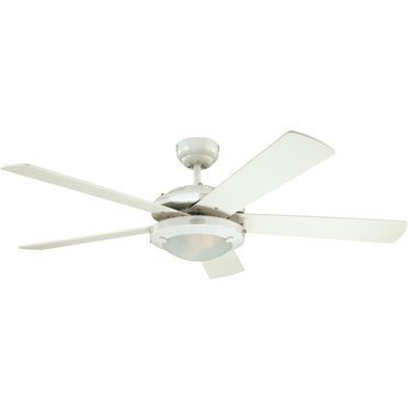 Westinghouse Comet 52-Inch 5-Blade Indoor Ceiling Fan With LED Light - Matte Black, Reversible Blades, Remote Ready