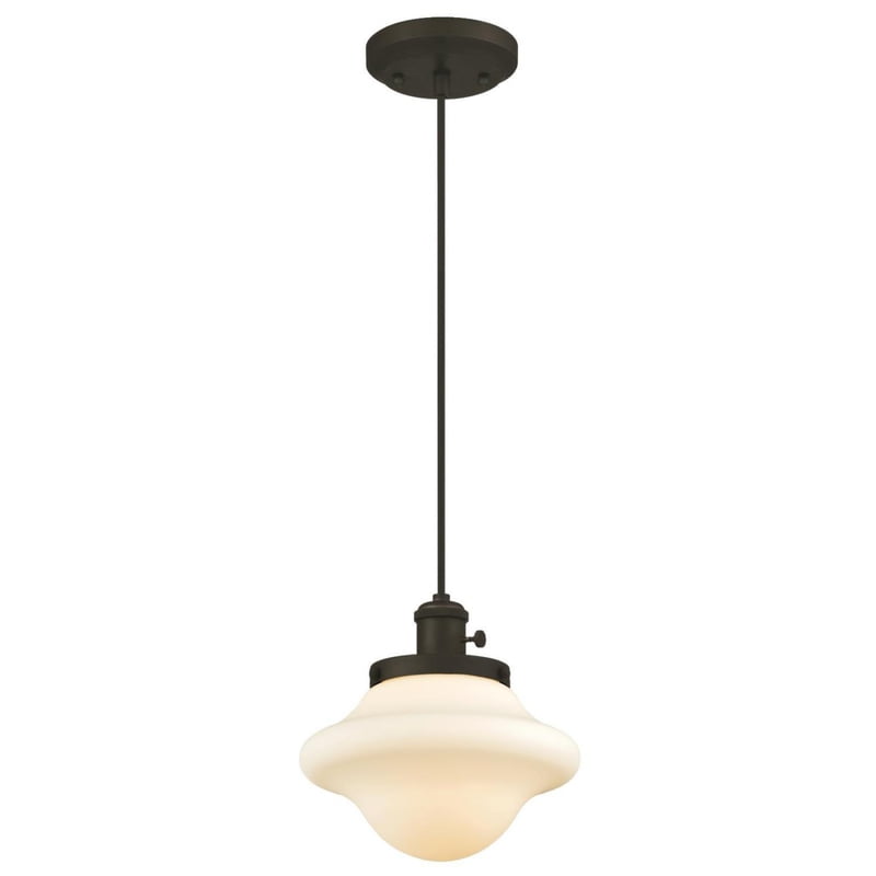Vintage Mini Globe Pendant Light in Oil Rubbed Bronze with Glass Shade