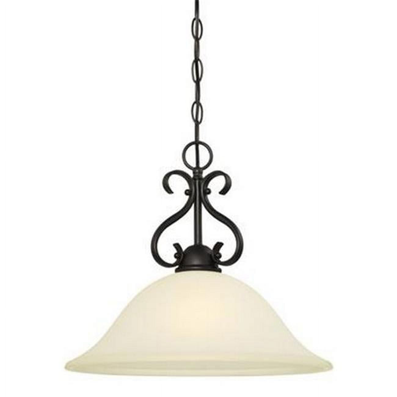 Dunmore 15" Bronze Pendant with Frosted Glass Shade