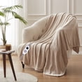 thumbnail image 1 of Westinghouse Electric Blanket 50" x 60" Flannel Heated Throw Blanket, 6 Heating Levels & 2-10 Hour Time Setting, Machine Washable, Beige, 1 of 6