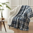 thumbnail image 1 of Westinghouse Electric Blanket Heated Throw Blanket, Plaid Sherpa Heating Blanket, 6 Heat Settings & 2-10 Hours Auto Shut off Setting, 50x60in, Navy Green Plaid, For Valentine's Day gift, 1 of 6