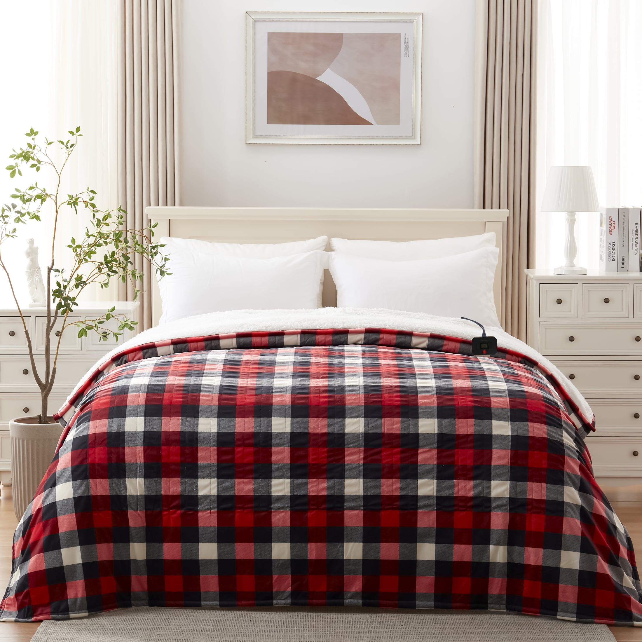 Westinghouse Electric Blanket Heated Throw Queen 84" x 90", Plaid