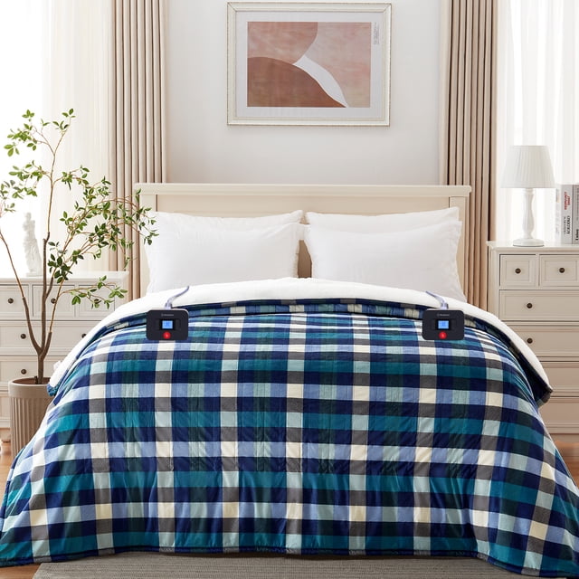 Westinghouse Electric Blanket Heated Throw Queen Size 84" x 90", Plaid