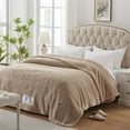 thumbnail image 1 of Westinghouse Electric Blankets Heated Throw Soft Cozy Sherpa Heating Blanket, 10 Heat Settings & 1-12 Hours Time Setting Camel Printing 62x84in,Camel, 1 of 7