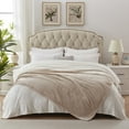 thumbnail image 1 of Westinghouse Electric Heated Blanket Flannel & Sherpa Fast Heating Blanket 100" x 90", ETL Certification with 10 Heating Levels & 1-12 Timing Adjustment,Beige & White, 1 of 8