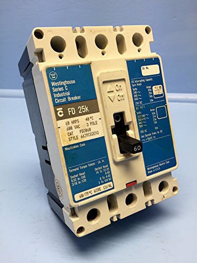 Westinghouse FD3060 60 Amp Breaker Matte 600V FD 25k FD3060L 60A  Cutler-Hammer