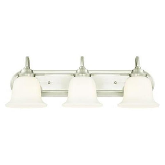 Westinghouse Harwell 3 Light Wall Fixture Brushed Nickel Finish White Opal Glass