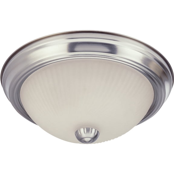 Canarm Flush Mount Ceiling Light Brushed Nickel - Frosted Swirl Glass - 13 In. Interior & Exterior Use, Professional Finish