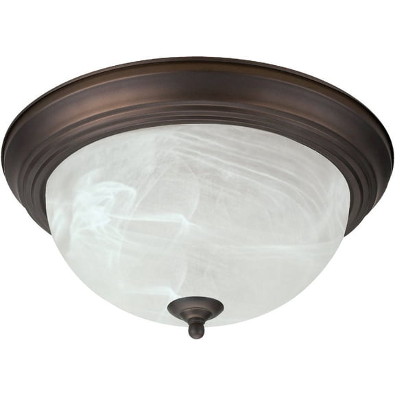 Home Impressions 15 In. Oil Rubbed Bronze Incandescent Flush Mount Ceiling Light Fixture