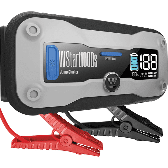 Westinghouse Jump Starter Power bank, 12V Car Battery Jumper Starter with Light for Car Battery with Built-in Booster, Type-C Fast Charge & Jumper Cables Jump Pack((1500 Peak Amp 1000mah)