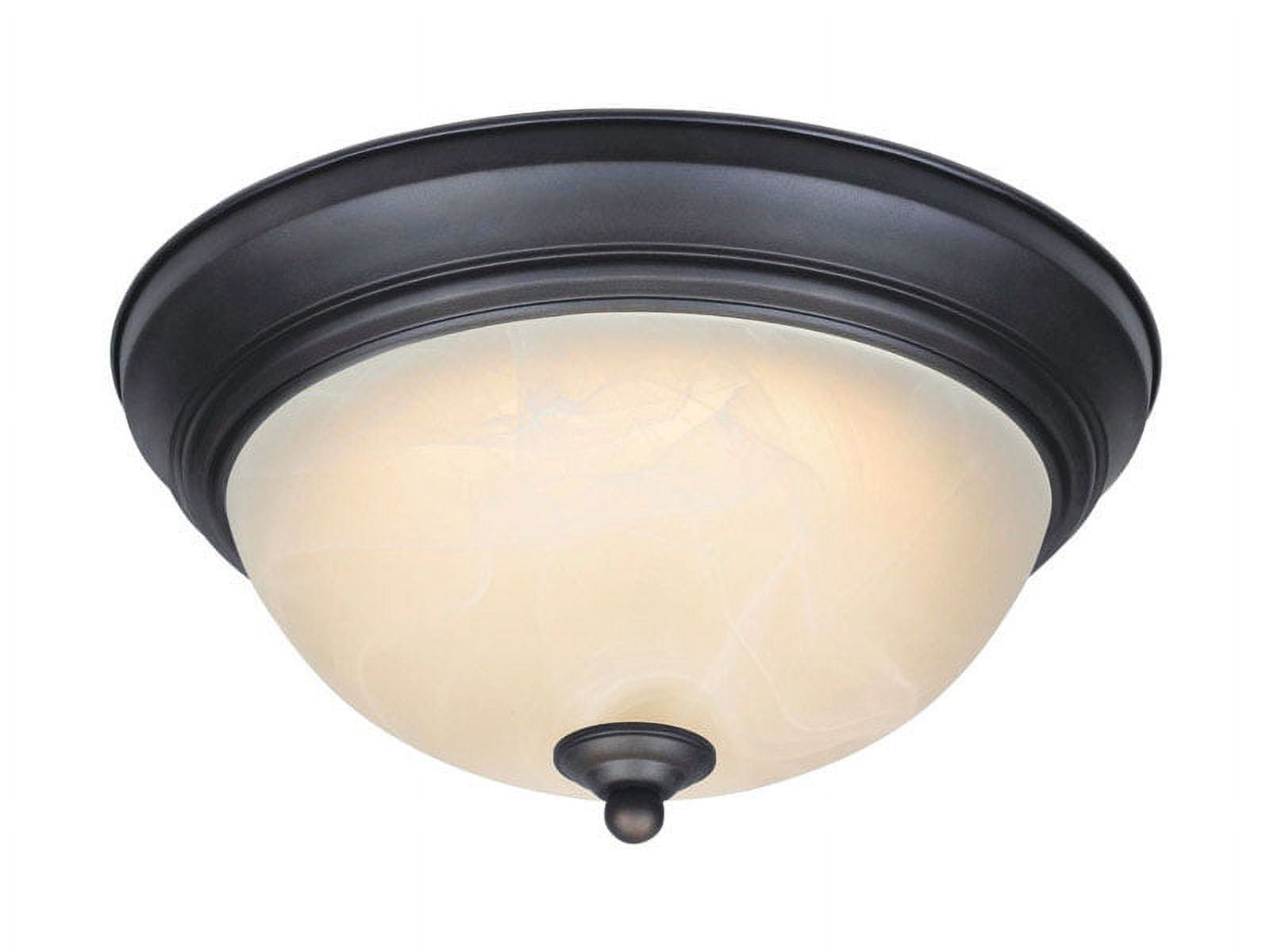 Elegant Alabaster Glass & Bronze LED Ceiling Light, 11-inch