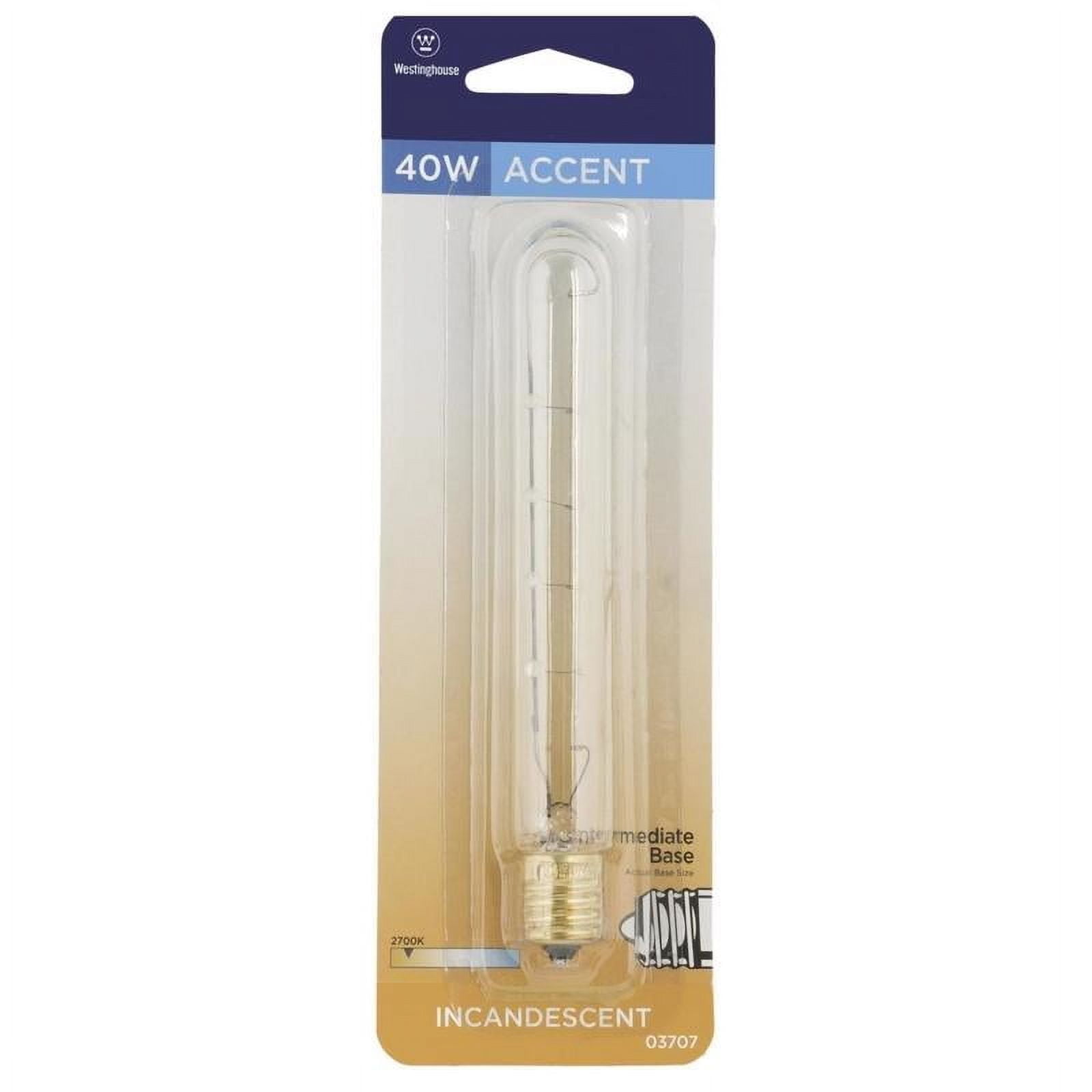 Clear 40W T6.5 Intermediate Screw Base Tubular Incandescent Bulb