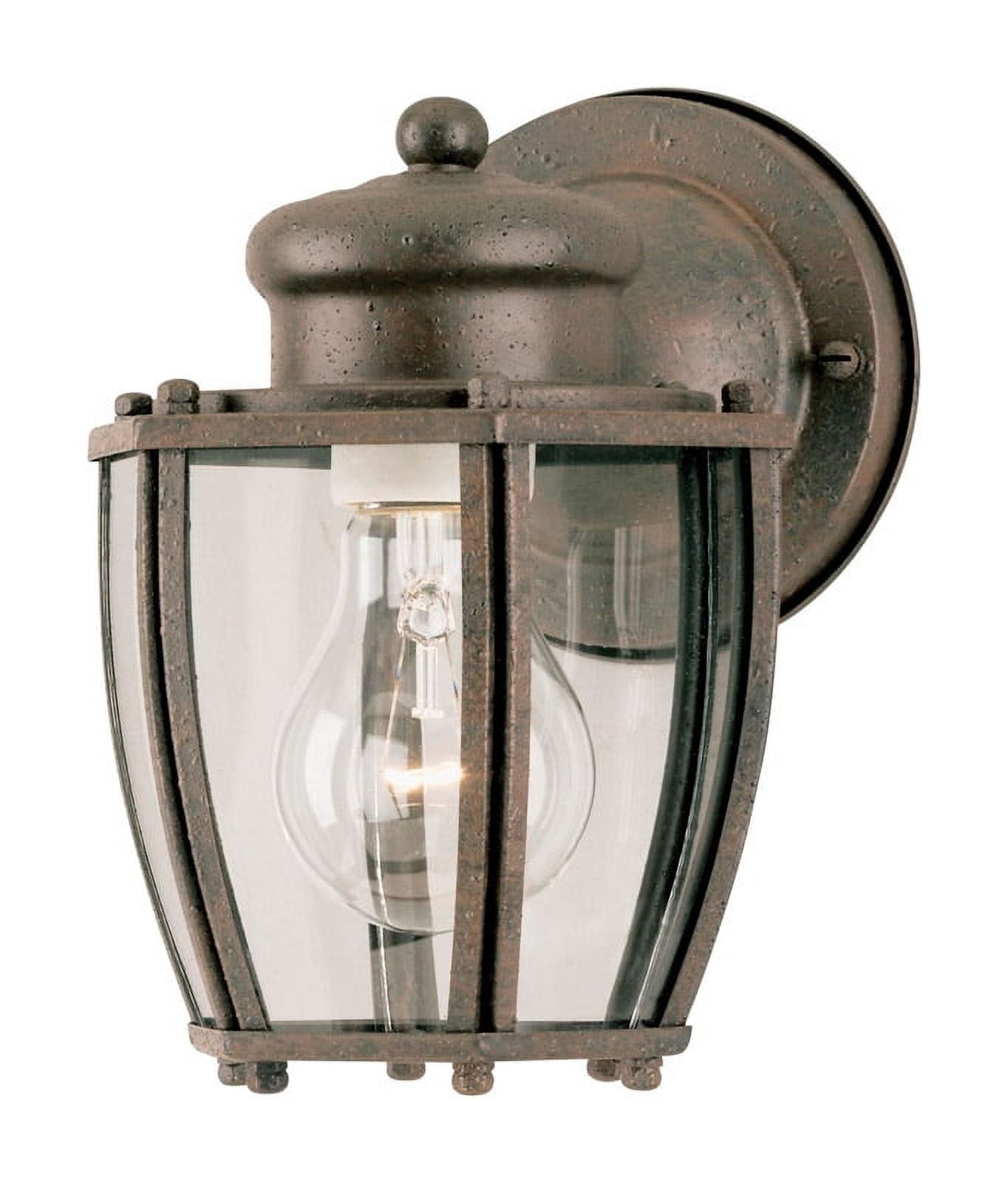 Rustic Patina 7.75" Outdoor Wall Lantern with Clear Glass