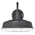 thumbnail image 1 of Westinghouse Westinghouse Lighting 6131300 Academy Vintage-Style One Light Dimmable LED Outdoor Wall Fixture, Dark Sky Friendly, Textured Black Finish, Removable Nickel Luster Cage, 1 of 9