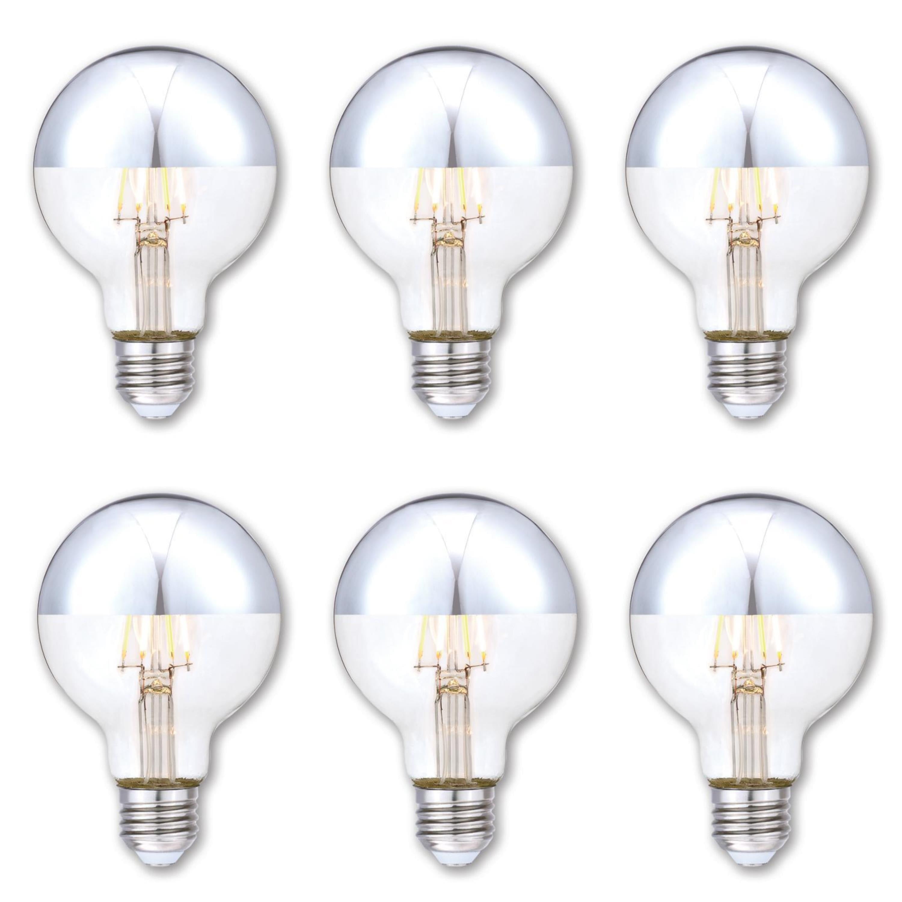 4.5 Watt White Half Chrome Dimmable LED Light Bulb, 6-Pack