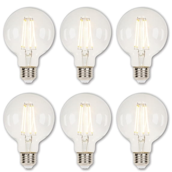 Westinghouse Lighting 4317200 5.5 Watt (40 Watt Equivalent) G25 Dimmable Clear Filament LED Light Bulb, Medium Base