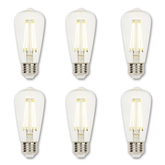 Westinghouse Lighting 4518700 6.5 Watt (60 Watt Equivalent) ST15 Dimmable Clear Filament LED Light Bulb, Medium Base (6-Pack)