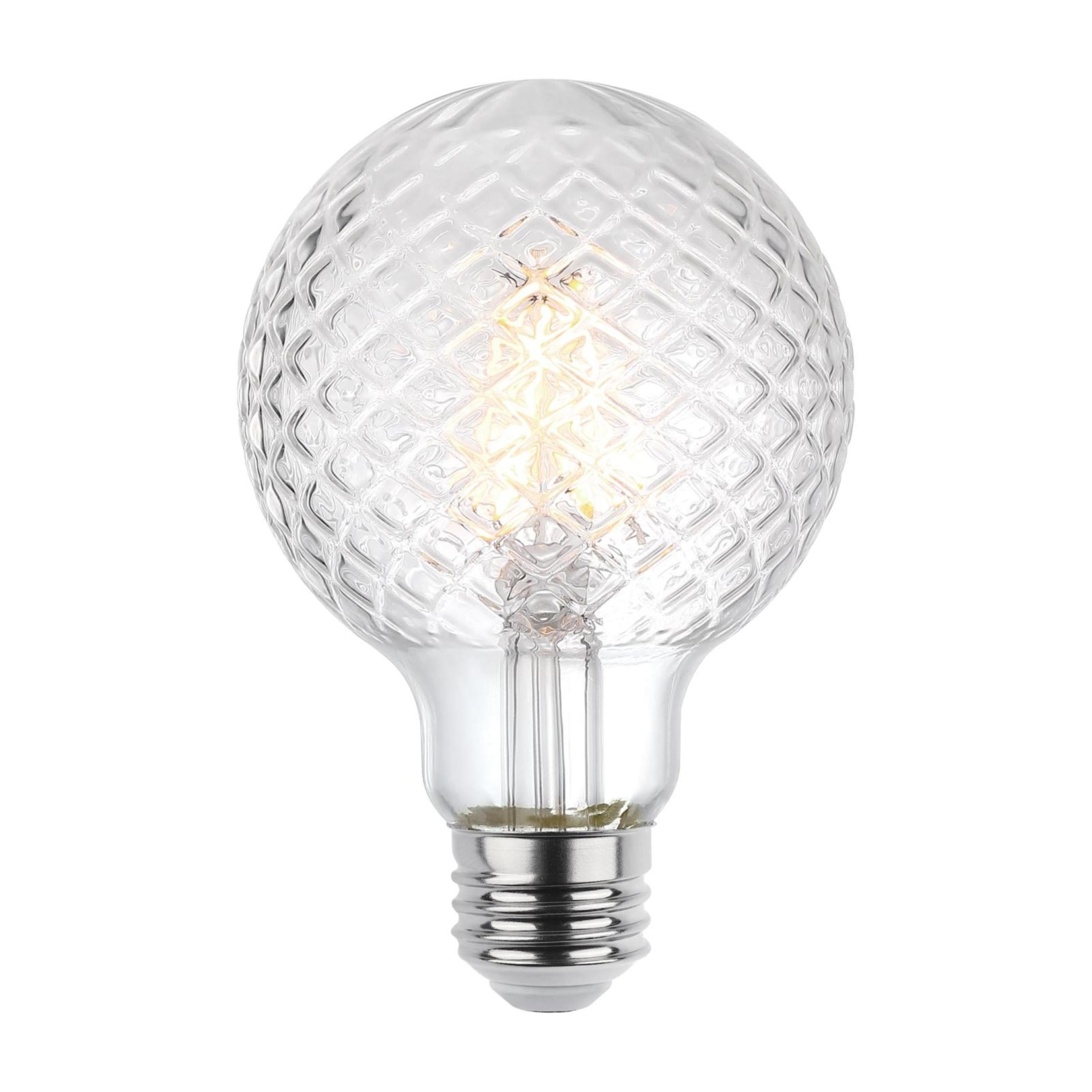 Clear Cut Glass G25 Dimmable Decorative LED Light Bulbs, Pack of 6