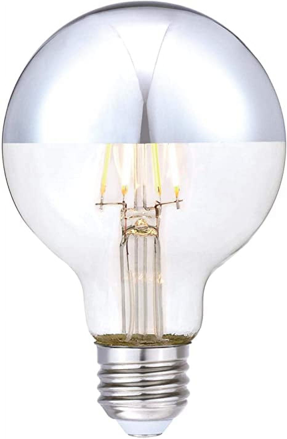 4.5 Watt G25 Dimmable Half Chrome Filament LED Light Bulb
