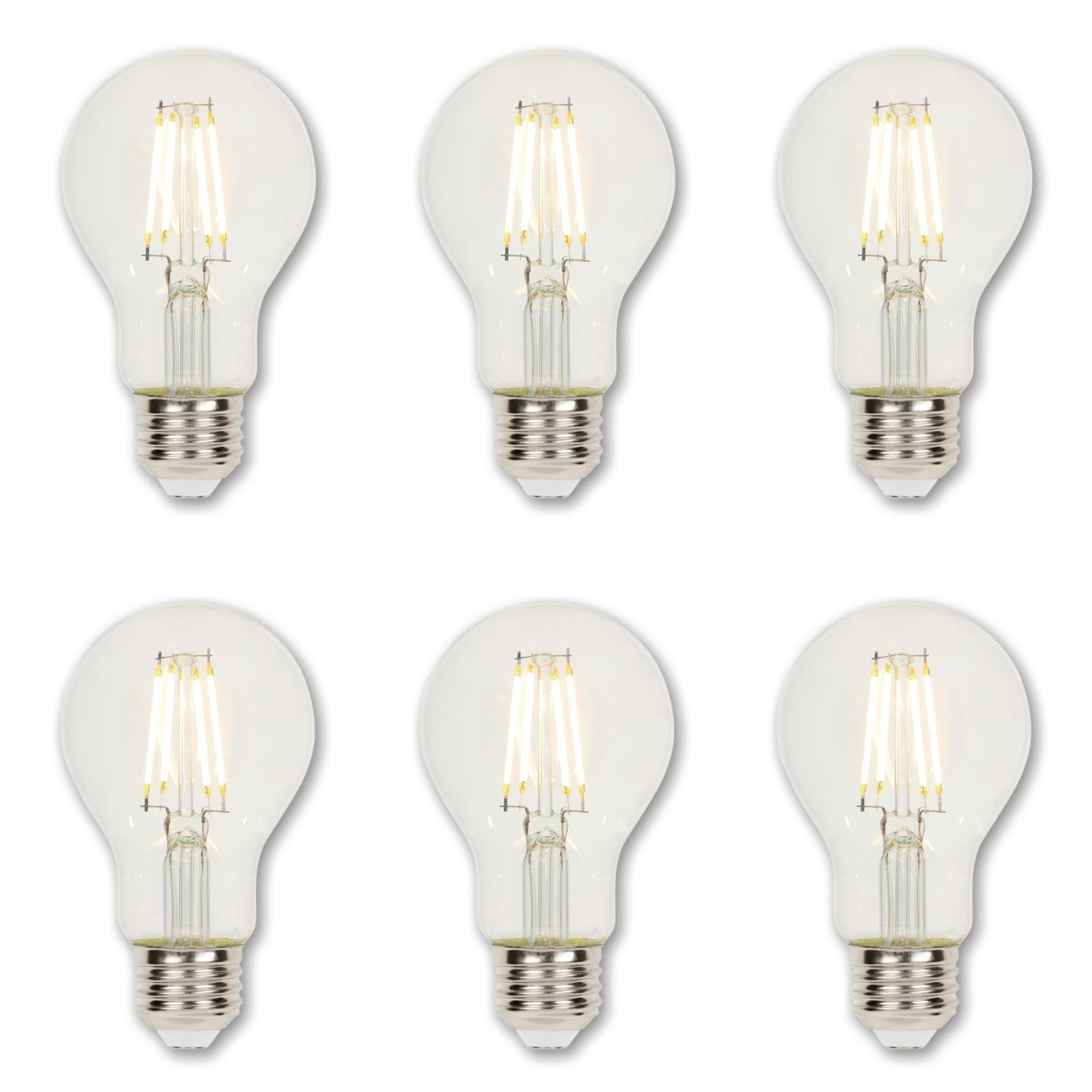 Westinghouse Lighting 5316420 4.5 Watt (40 Watt Equivalent) A19 Dimmable Clear Filament LED Light Bulb, Medium Base, 6-pack