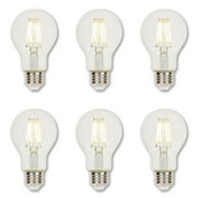 Westinghouse Lighting 5316420 4.5 Watt 40 Watt Equivalent A19 Dimmable Clear Filament LED Light Bulb, Medium Base, 6-pack