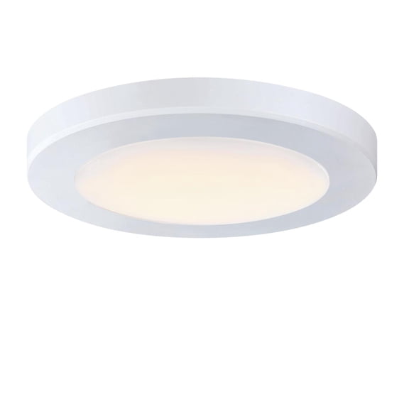 Westinghouse Lighting 6 Inch 8 Watt Dimmable LED Indoor/Outdoor Flush Mount Fixture with Color Temperature Selection, White Finish, Frosted Polycarbonate Shade