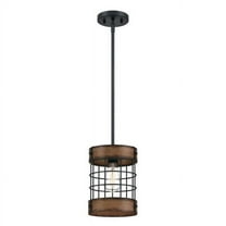 Westinghouse Lighting 6117900 Langston One-Light Indoor Pendant with Barnwood Accents, Matte Black
