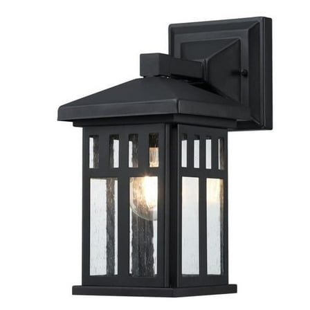 Westinghouse Lighting  Burnham One Light Outdoor Wall Fixture, Textured Black Finish, Clear Seeded Glass - 1-Light