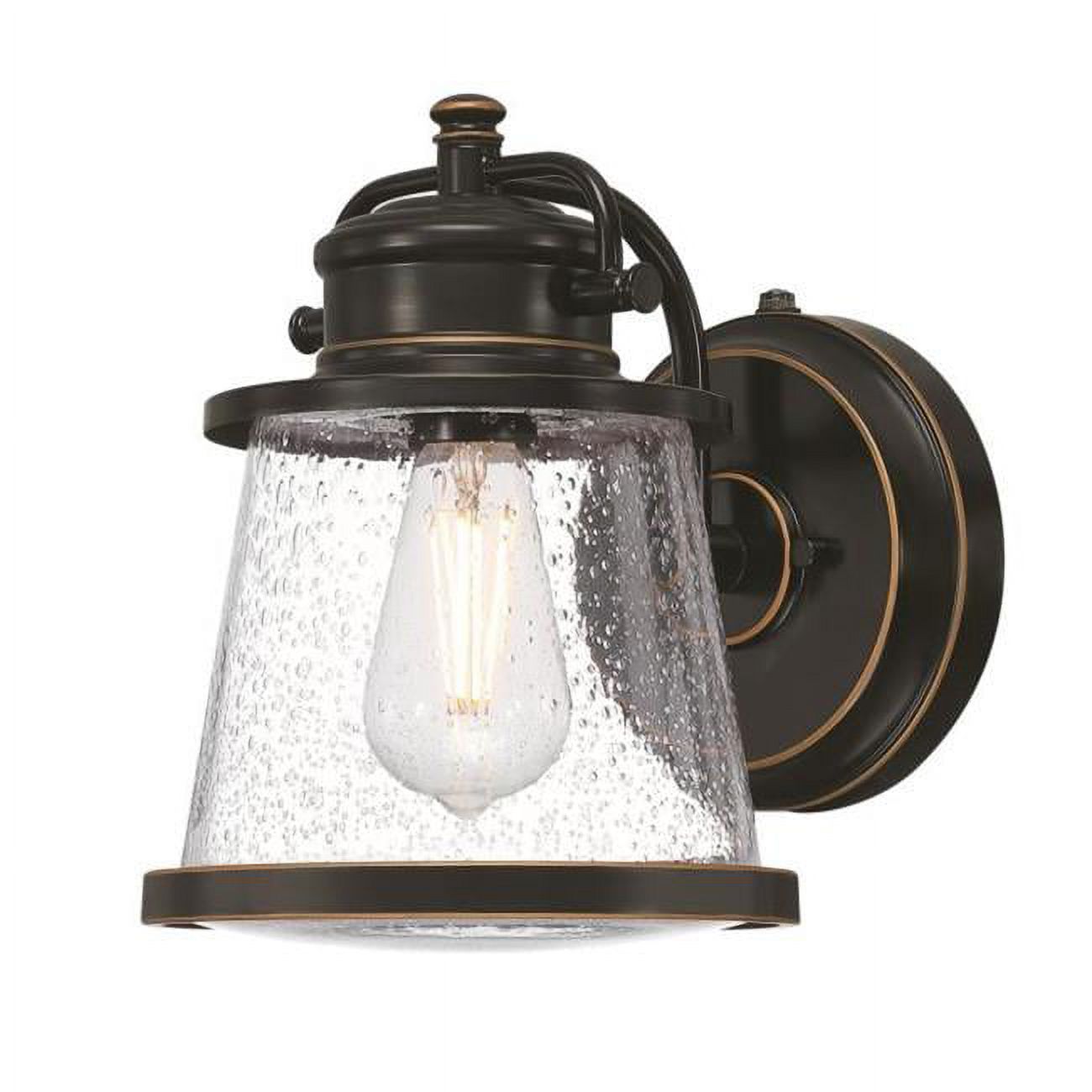 Westinghouse Westinghouse Lighting 6121500 Emma Jane Vintage-Style One Light Outdoor Wall Fixture with Dusk to Dawn Sensor, Amber Bronze Finish, Clear Seeded Glass - image 1 of 5