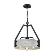 Westinghouse Westinghouse Lighting 6125900 Callowhill Craftsman-Style Three Light Indoor Chandelier, Matte Black and Antique Ash Finish