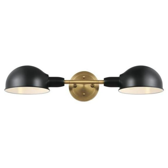 Westinghouse Lighting Langhorne Two Light Wall Fixture, Matte Black and Brushed Brass Finish - 2-Light