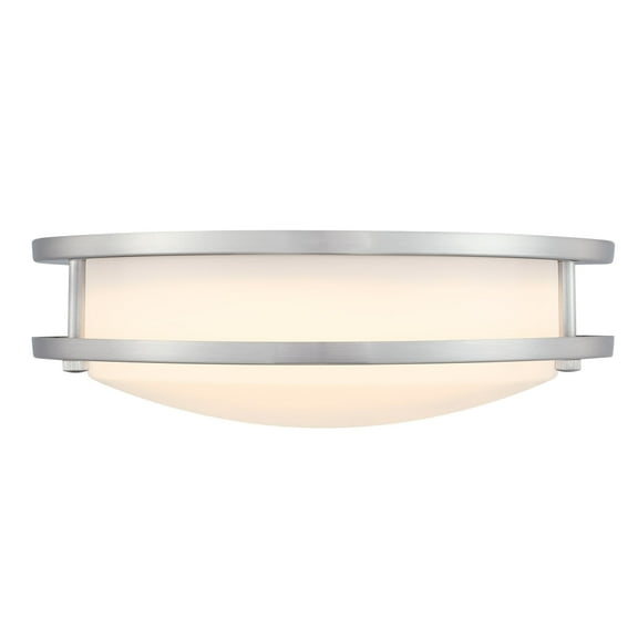 Westinghouse Lighting 6136000 Lauderdale Transitional One-Light, 11 Inch 23 Watt LED Indoor Flush Mount Fixture with Color Temperature Selection, Brushed Nickel Finish, Frosted Acrylic Shade