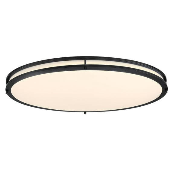 Westinghouse Lighting 6136300 Lauderdale Transitional Contemporary One-Light, 33 Inch 40 Watt LED Indoor Flush Mount Fixture Selectable, Matte Black Finish, Frosted Acrylic Shade
