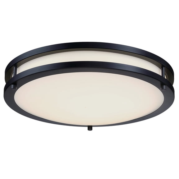 Westinghouse Lighting 6136500 Lauderdale Transitional Contemporary One-Light, 16 Inch 23 Watt LED Indoor Flush Mount Fixture Selectable, Matte Black Finish, Frosted Acrylic Shade