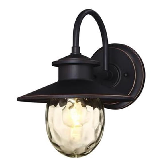 Westinghouse 6313100 Delmont One-Light Outdoor Wall Fixture, Oil Rubbed Bronze Finish with Highlights and Clear Water Glass