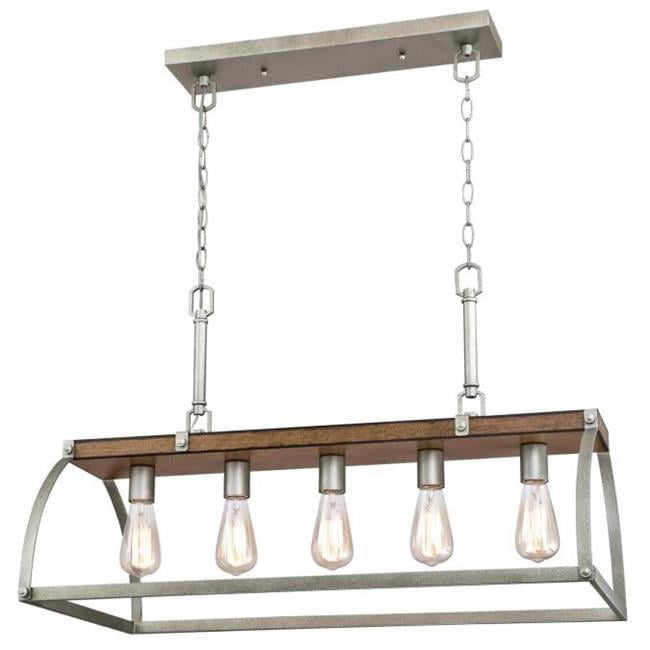 Rustic Barnwood & Galvanized Steel Cage Chandelier